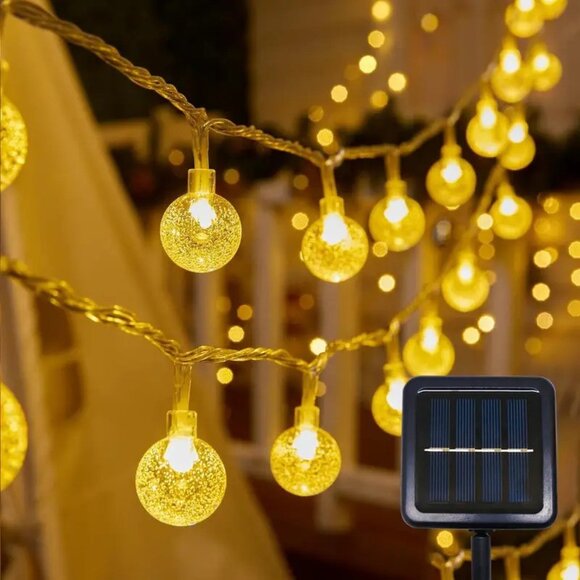 16.4' 20 led Solar Festive Crystal Ball Outdoor Lights Christmas and Holiday - Picture 1 of 3